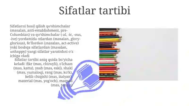 Sifatlar tartibi 3