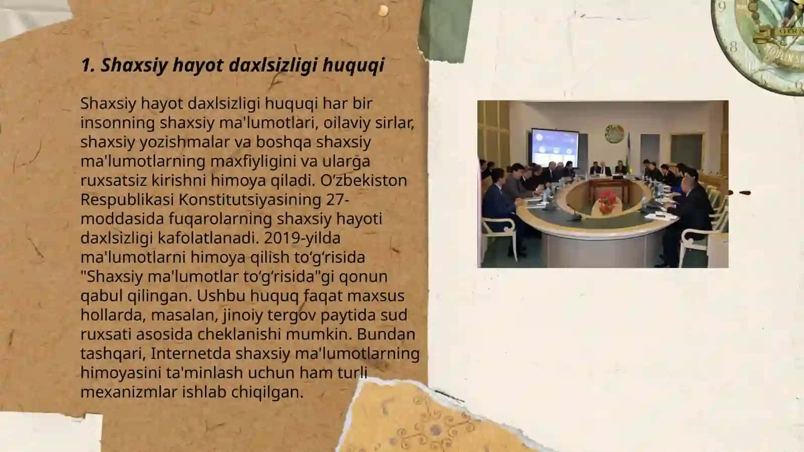 Oʻzbekistonda fuqarolarning shaxsiy, siyosiy, madaniy va ekologik huquqlari 3