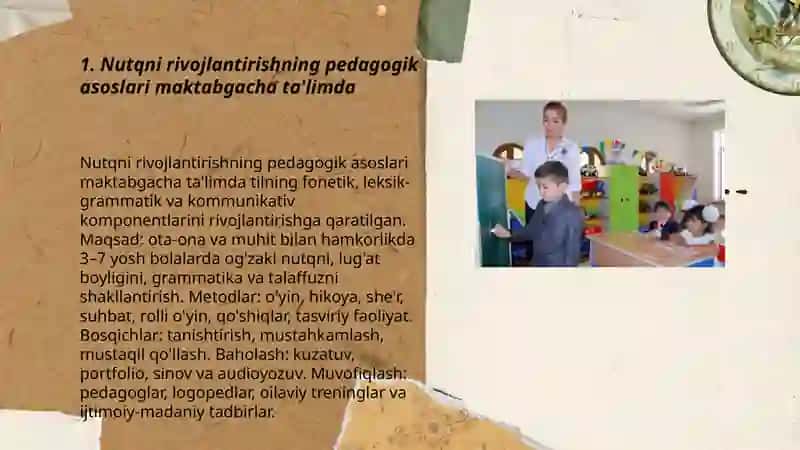 Nutqni rivojlantirishning pedagogik asoslari maktabgacha ta'limda 3