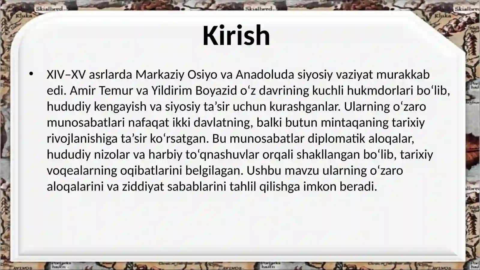 Amir Temur va Yildirim Boyazid o‘rtasidagi munosabatlar 3