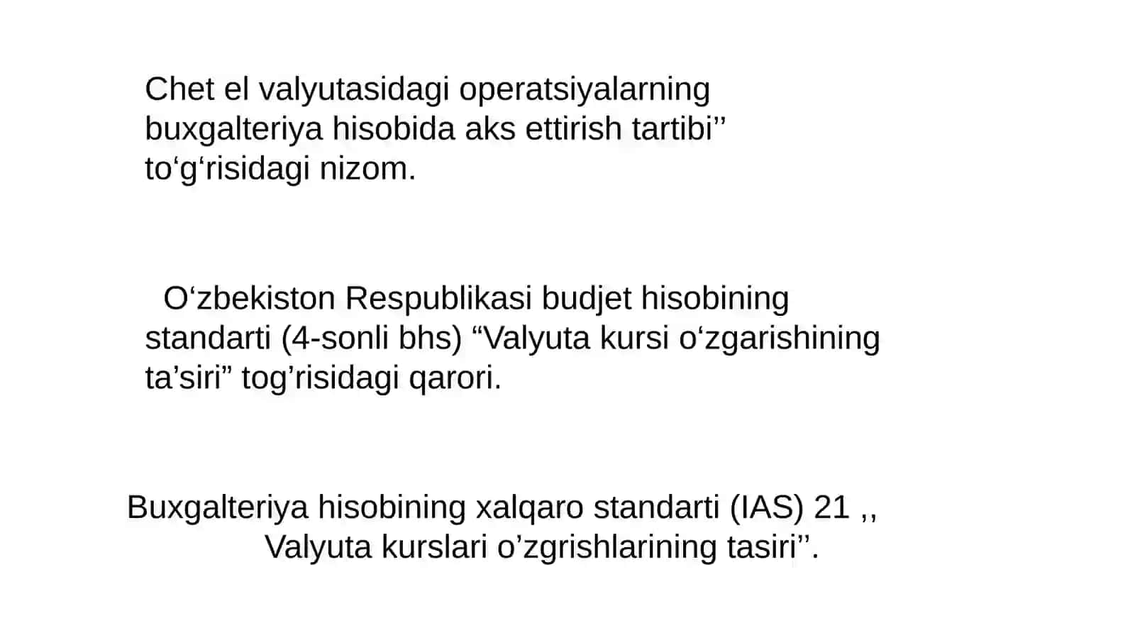 Valyuta kurslaridagi oʻzgarishlardan foyda yoki zararlar hisobi 3