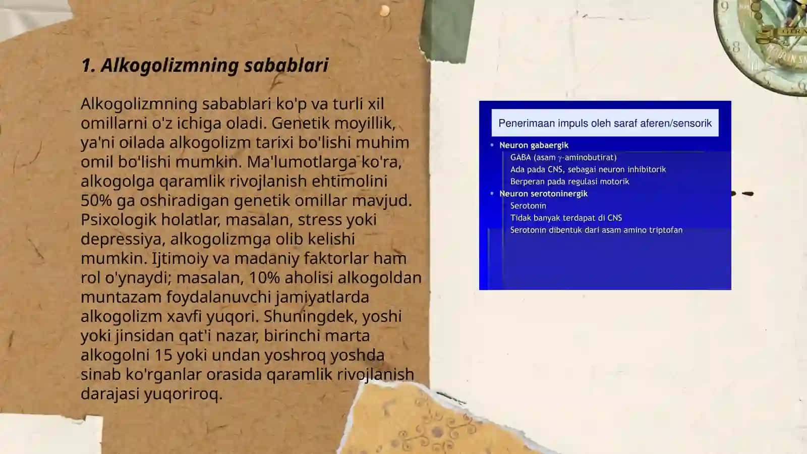 Alkogolizm va uning asoratlari.Serotonin va serotoninergik vositalar 3