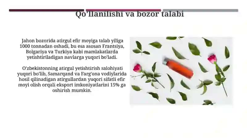 Atirgul efir moyini ekstraksiya qilish 3