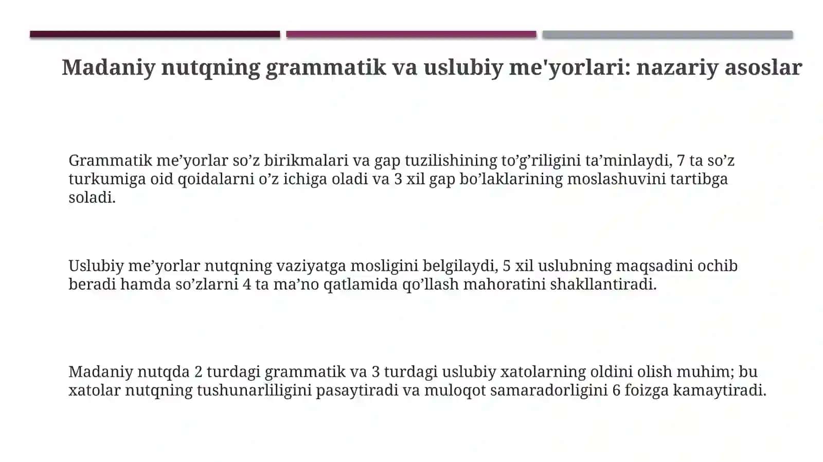 Madaniy nutqning grammatik va uslubiy me'yorlari 3