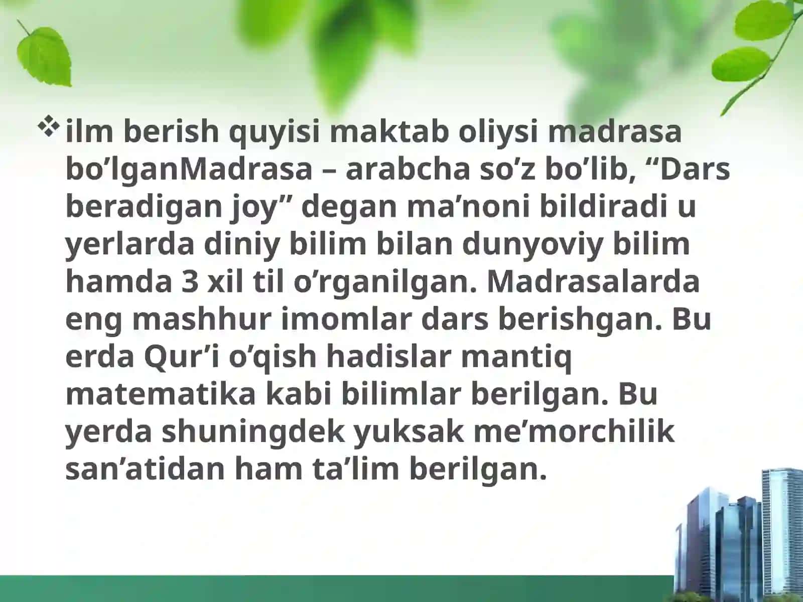 Xalq pedagogikasining tarixiy taraqqiyot bosqichlari.Sharqda ilk uyg‘onish davrida movarounnaxr mutafakkirlarining ta’lim-tarbiya haqidagi qarashlari 3