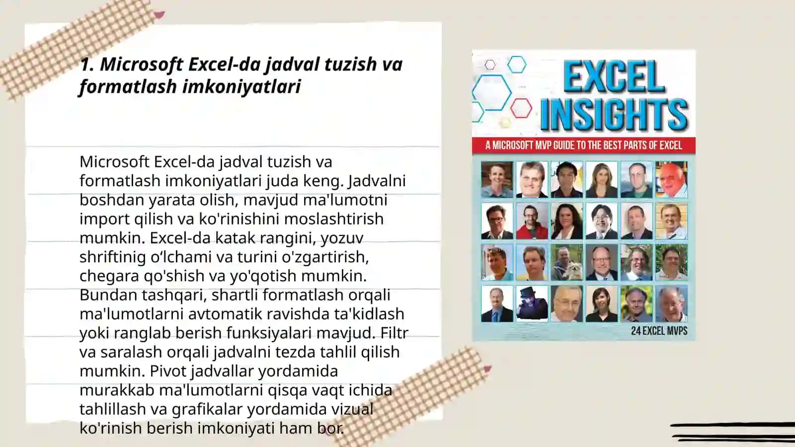 Microsoft Excel elektron jadval muharririning keng imkoniyatlaridan foydalanish 3