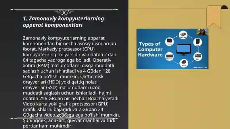Zamonaviy kompyuterlarning konfiguratsiyasi va ularning qo'llanish sohalari 3