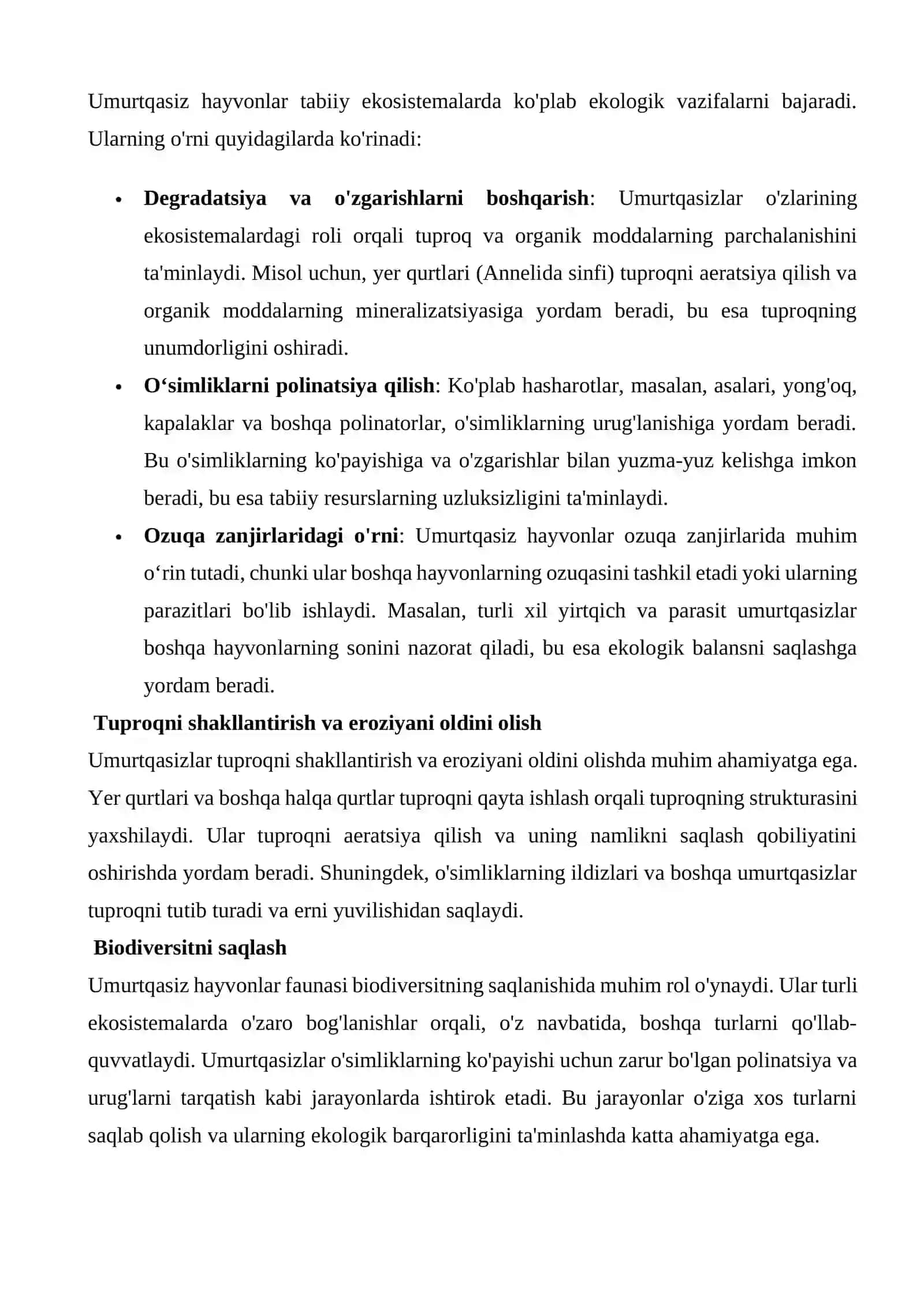 Respublikamiz tabiiy hududlarida tarqalgan umurtqasiz hayvonlar faunasining biologik xilma-xilligi va zoogeografiyasi 3