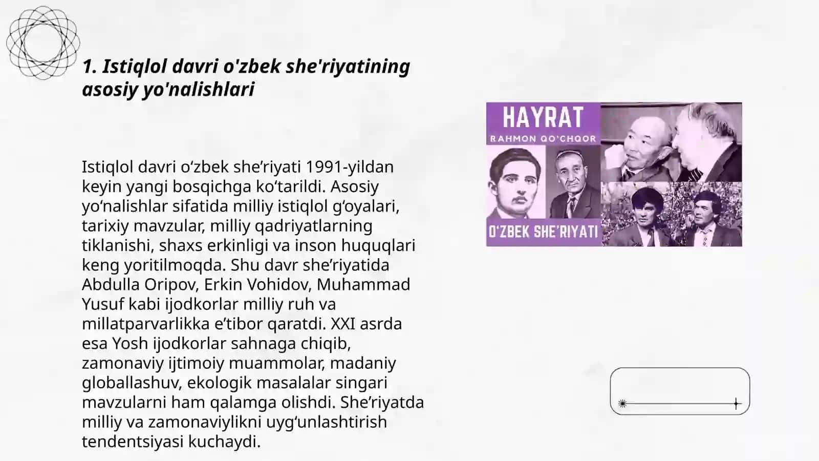 Istiqlol davri o'zbek she'riyati sohasidagi izlanishlar 3