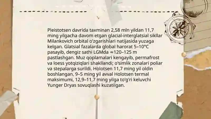 Pleistotsen va Holotsen davrlarida ekologik sharoitlar 3