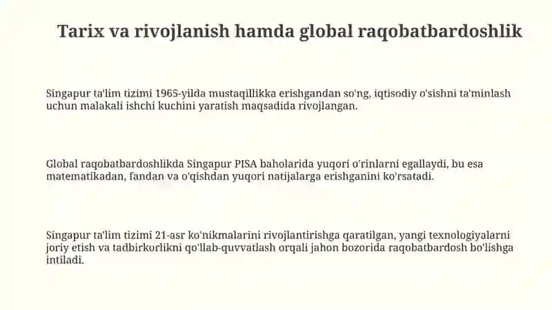 Singapur talim tizimi afzalliklar va kamchiliklari 3