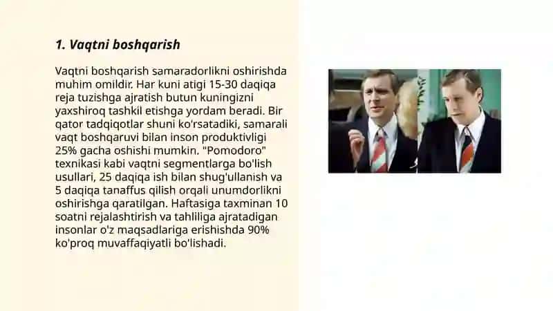 Ishdagi shaxsiy samaradorlik 3