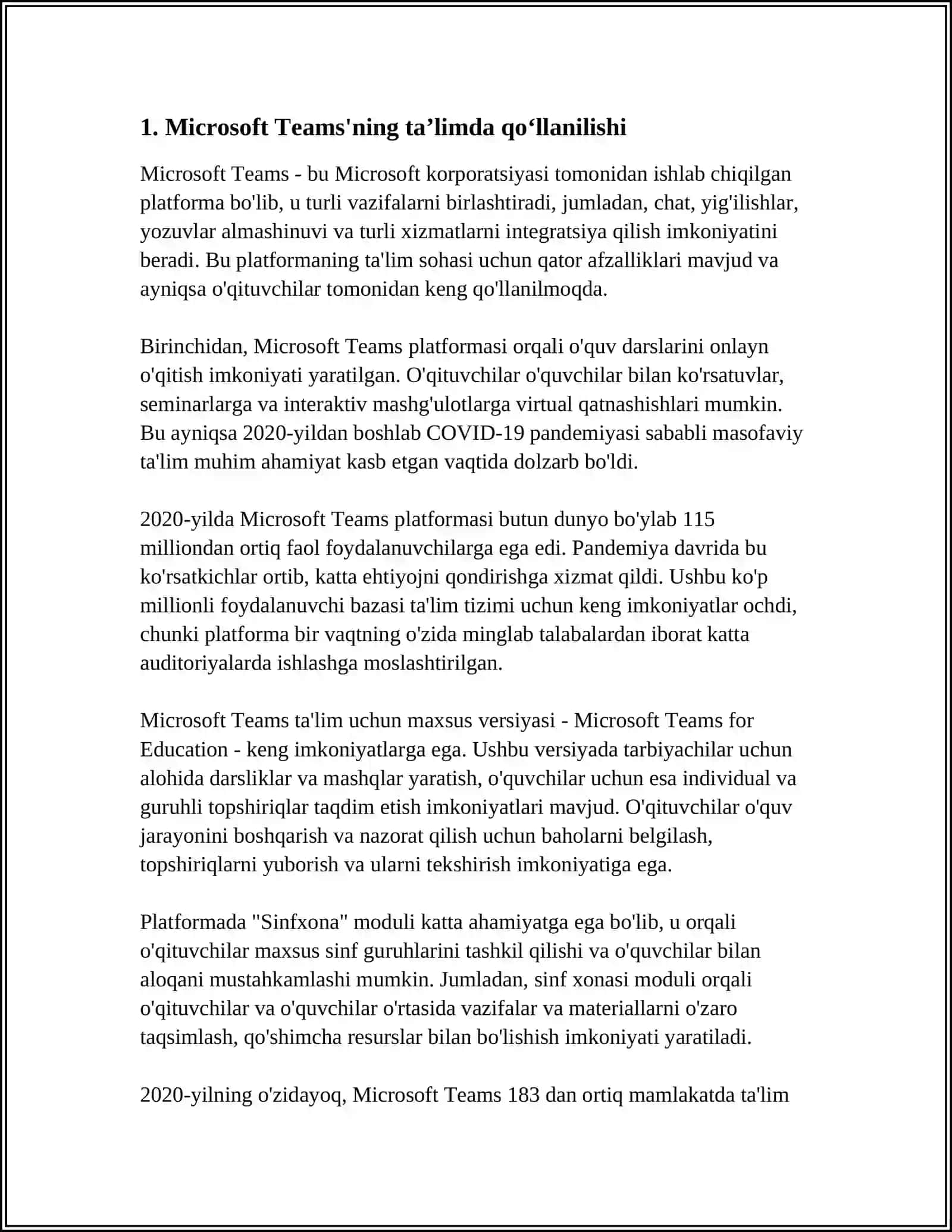 TAʼLIMGA OID MICROSOFT XIZMATLARI 3