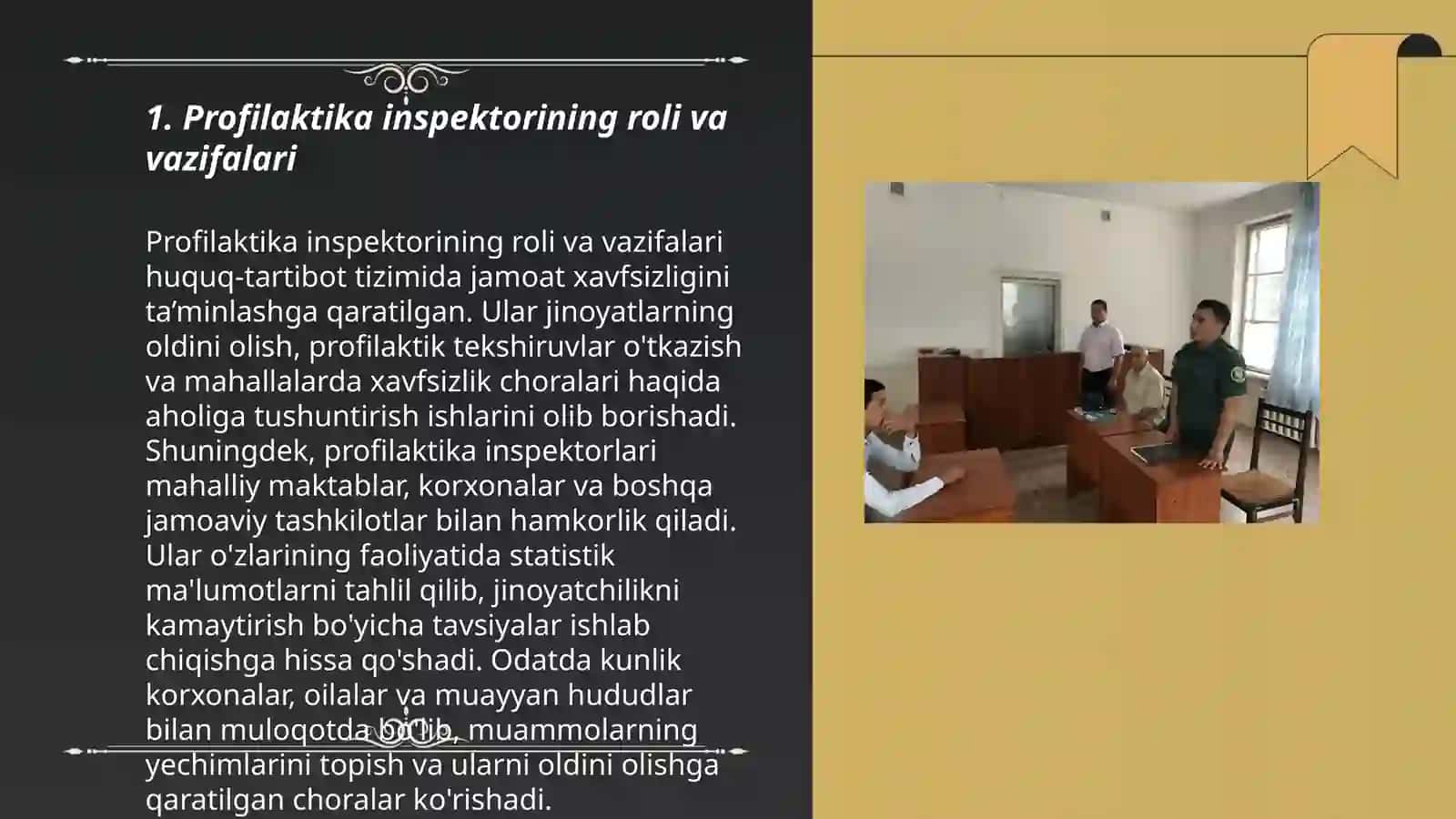 Profilaktika inspektorining huquqbuzarliklar profilaktikasi sohasidagi vazifalarini takomillashtirish 3