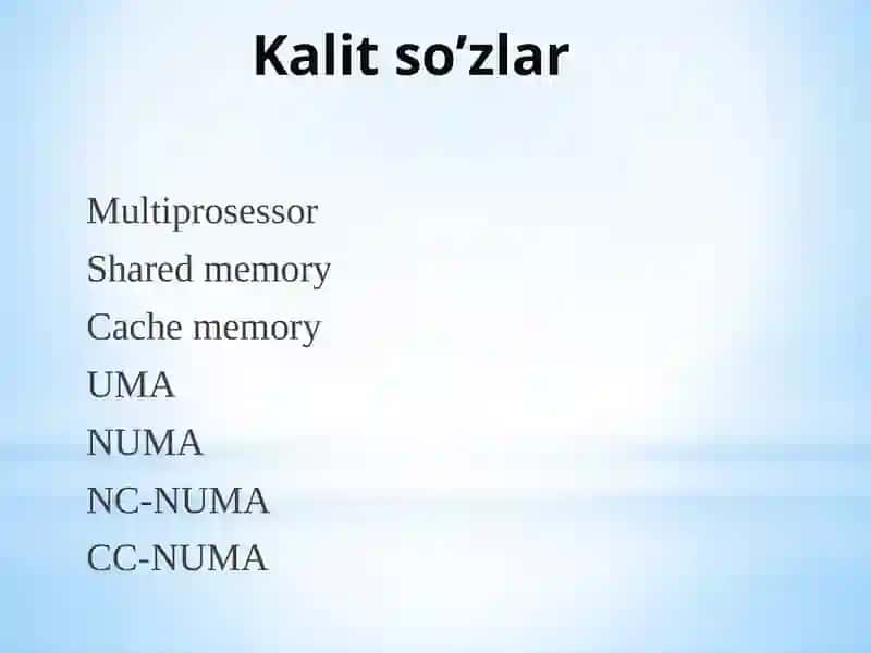 MULTIPROTSESSORLI TIZIMLAR 3
