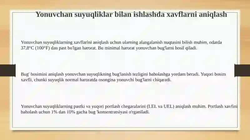 Yonuvchan suyuqliklar bilan ishlashdagi xavflar 3