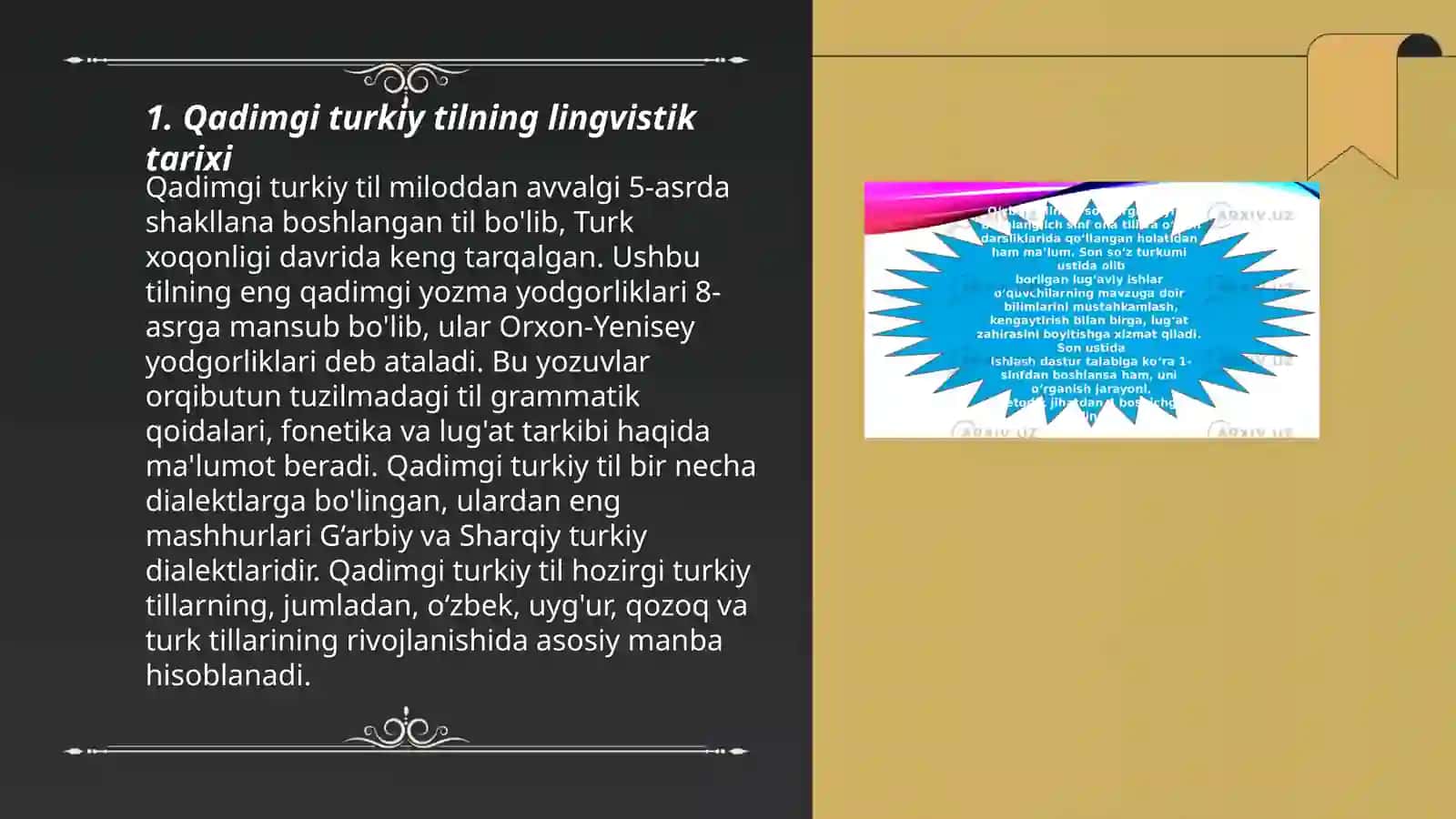 Qadimgi turkiy tilda son so'z turkumi 3