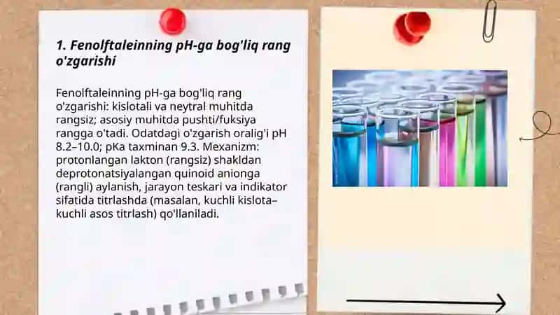 Rang o'zgarishi bilan boradigan reaksiyalar 3