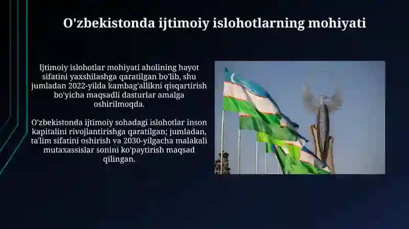 O'zbekistonda Ijtimoiy Islohotlar 3