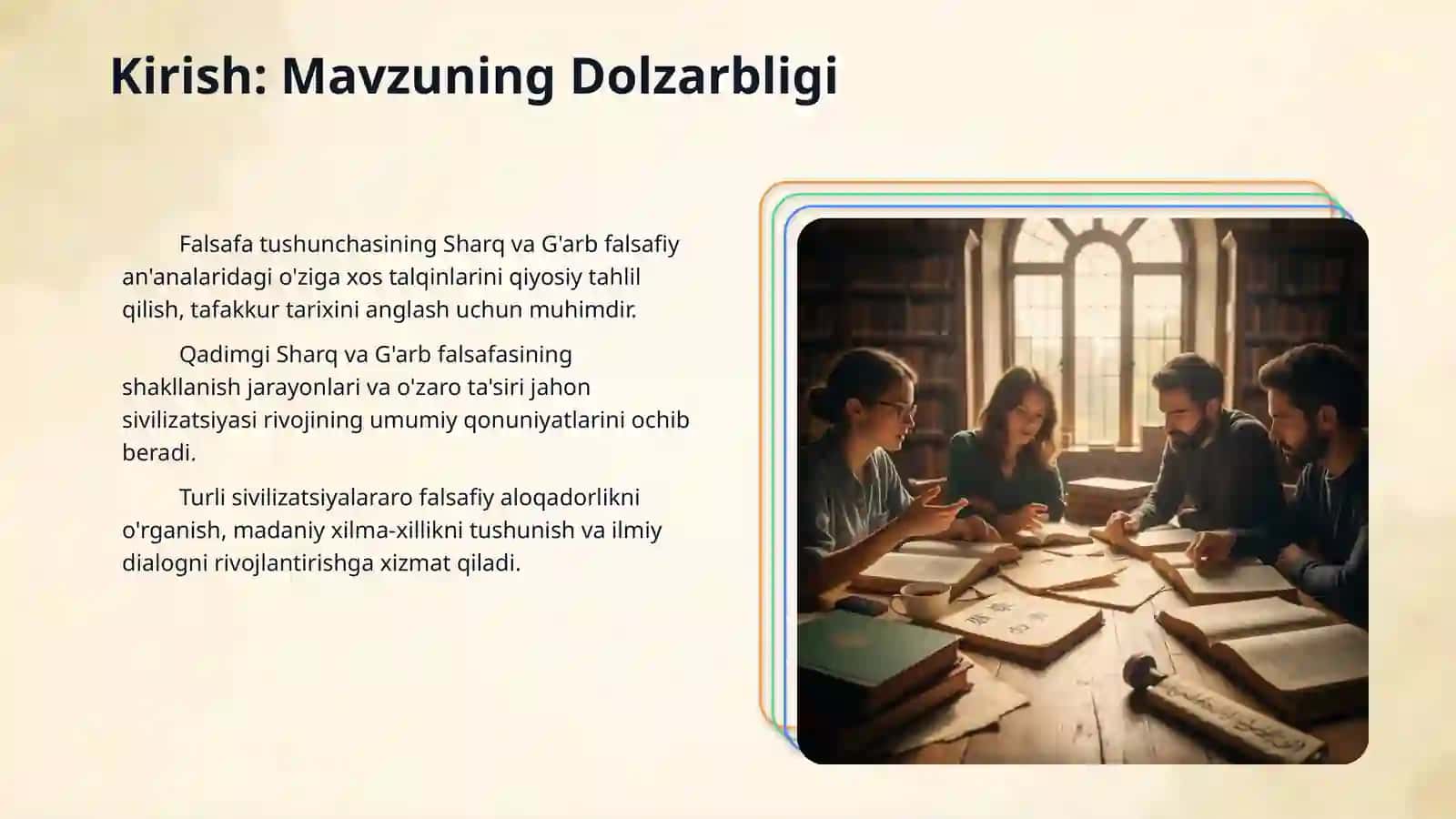 Falsafaning mohiyatiga oid Sharq va G'arb mutafakkirlari ta'riflarini tasniflash 3