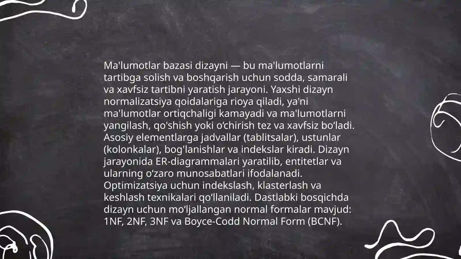 Ma'lumotlar bazasi dizayni 3