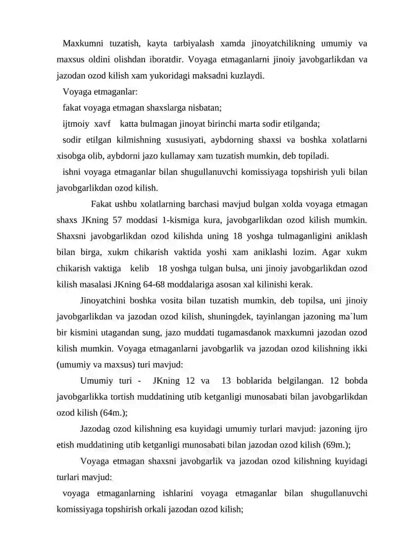 Voyaga yеtmaganlarni jinoiy javobgarlikdan va jazodan ozod qilish 3