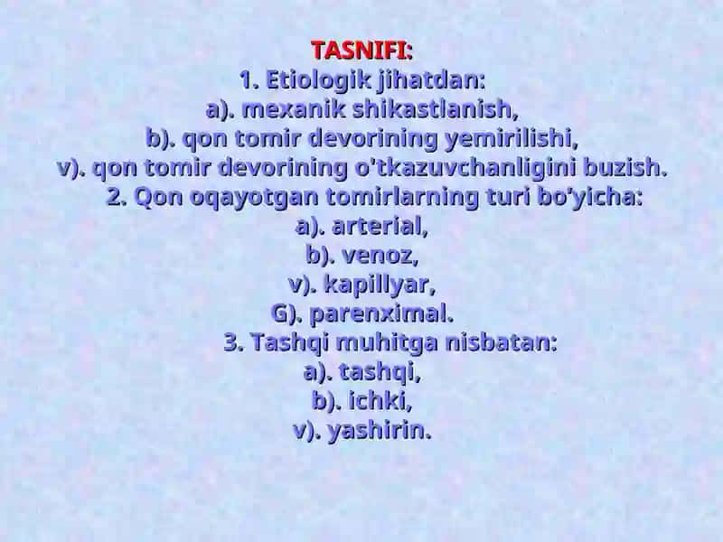 Qon ketishi 3
