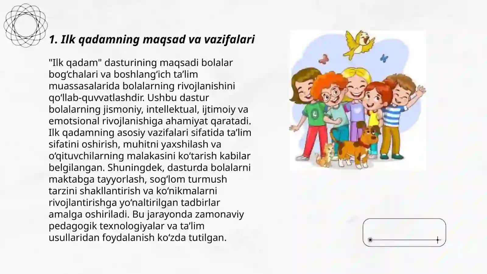 Ilk qadam,, davlat o'quv dasturi 3