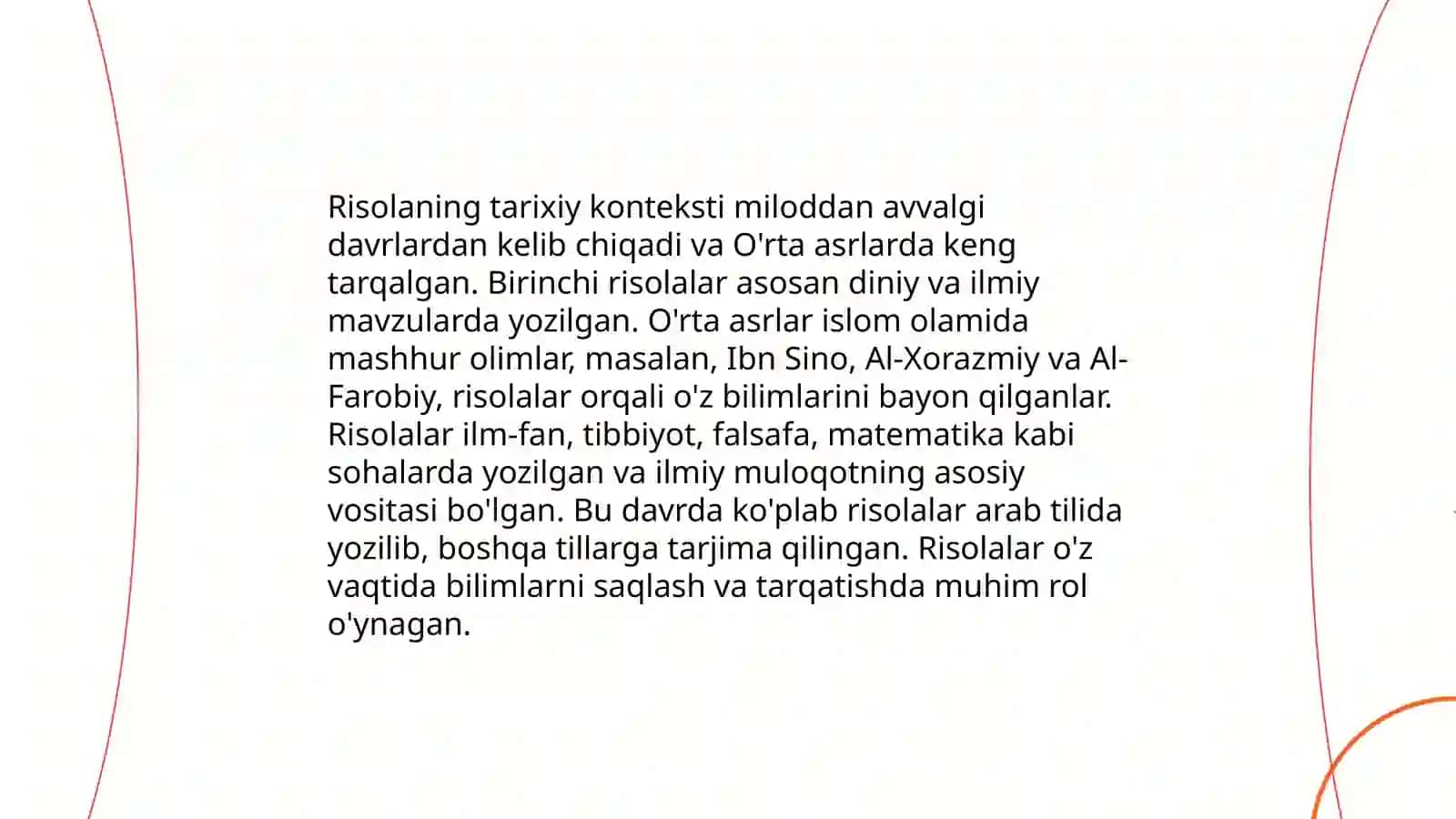 Husayniyning Risola asarini tahlil qilish 3