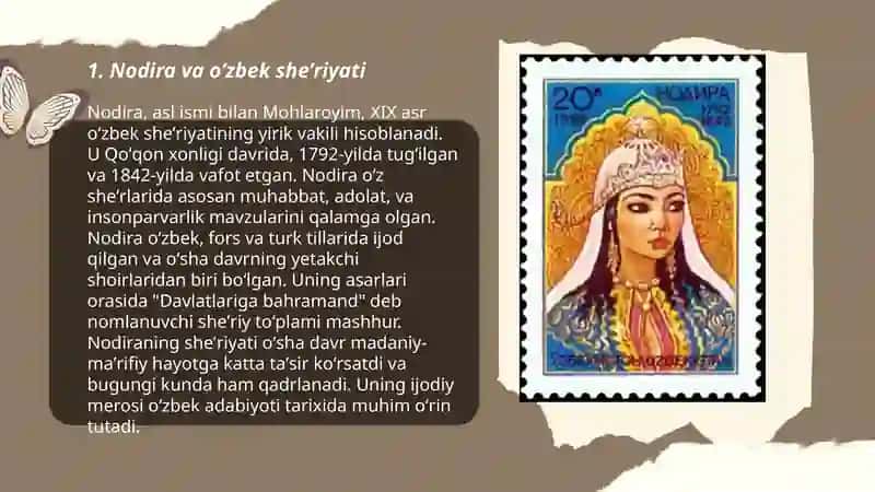 Nodira va Oʻzbek Adabiyotining Atoqli Namoyondasi Sifatida 3