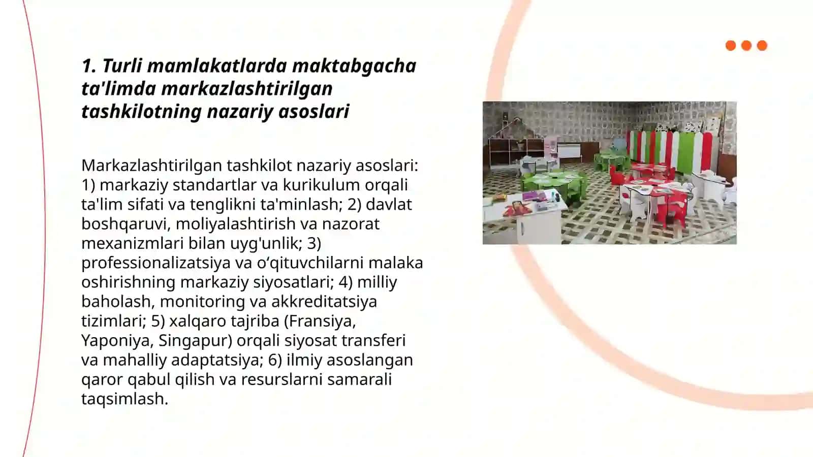 Turli mamlakatlarda maktabgacha ta‘limda markazlashtirilgan tashkilotni qo‘llash 3