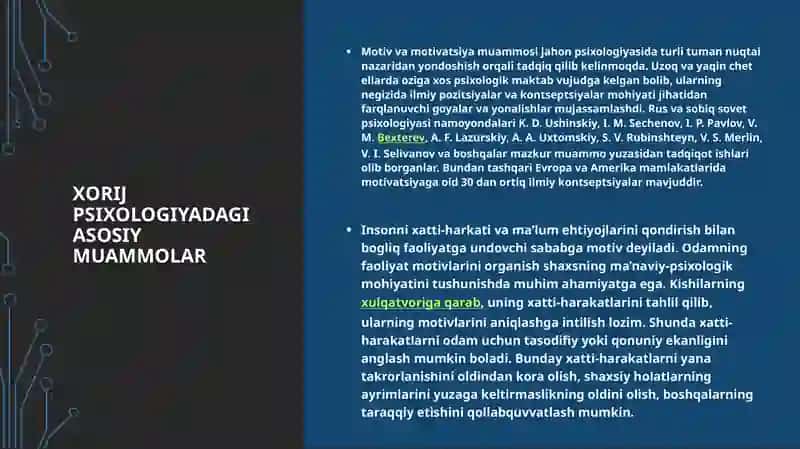 Xorij psixologiyadagi asosiy muammolar 3