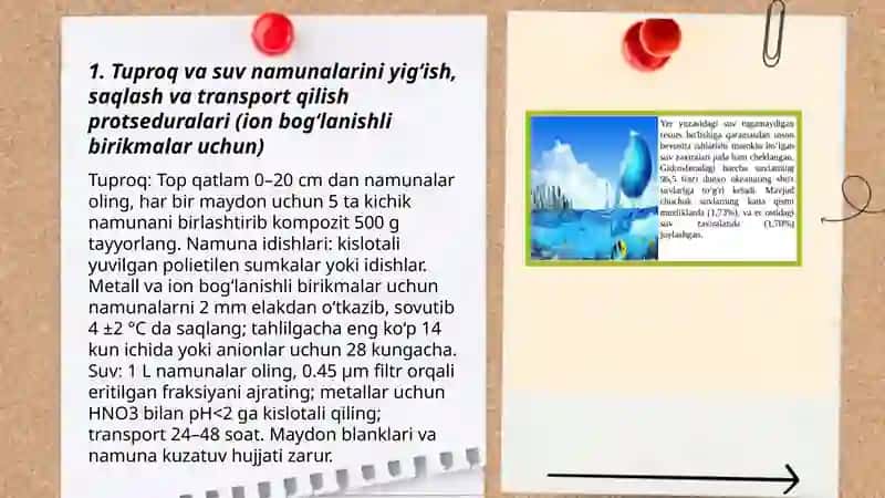 Tuproq VA suvning ifloslanishida ion boglanishli birikmalarni aniqlash 3
