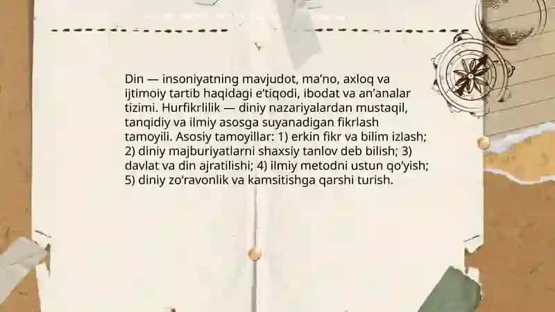Din va Hurfikrlilik 3