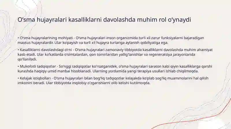 Oʻsma hujayralari tibbiyotdagi ahamiyati 3