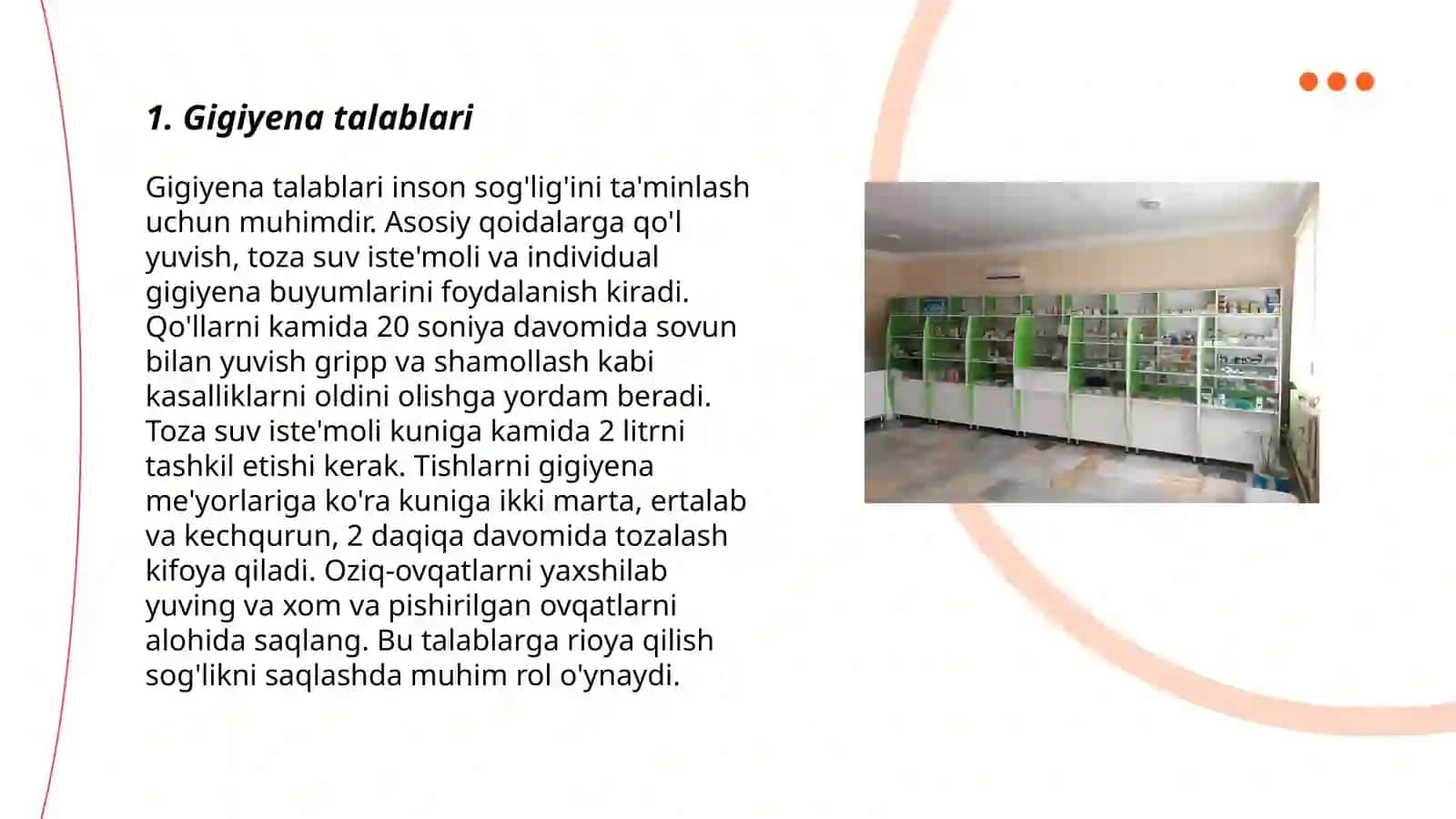 Dorixonada sanitariya qoidalari 3