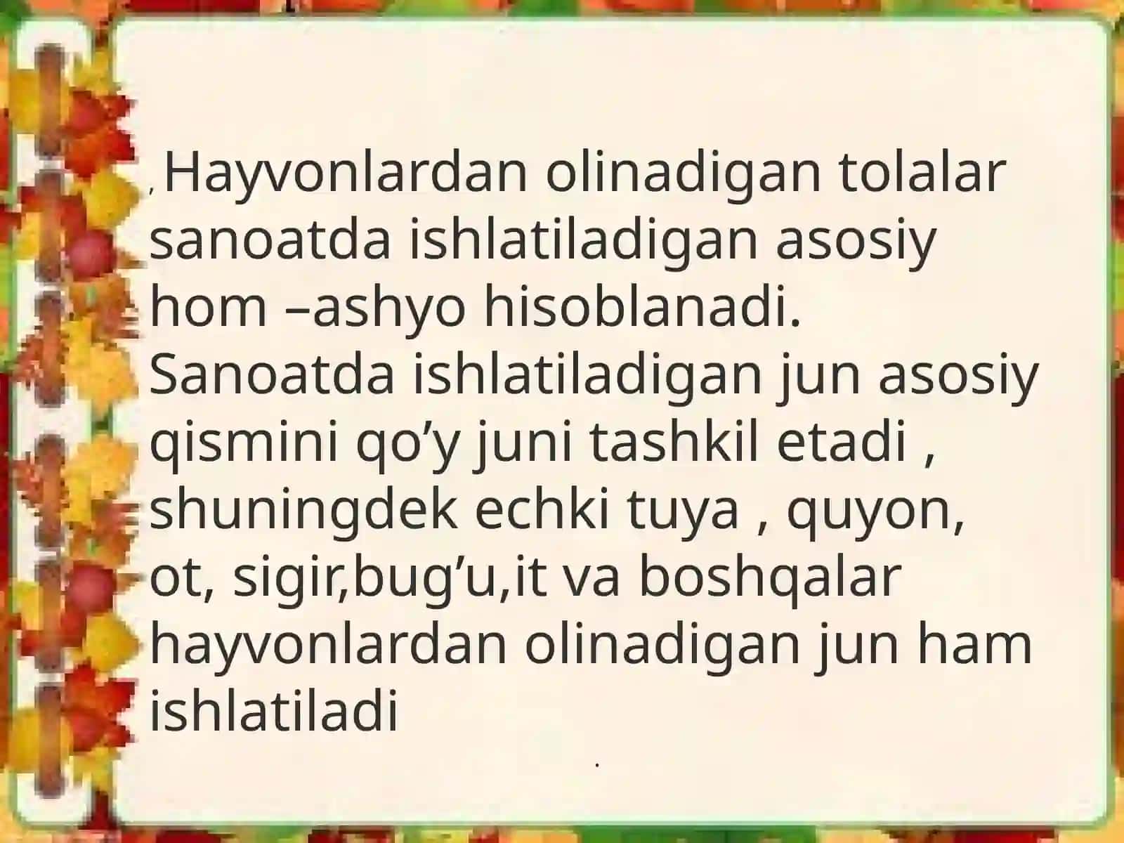 Hayvonlardan olinadigan tolalar va ularning tasnifi 3
