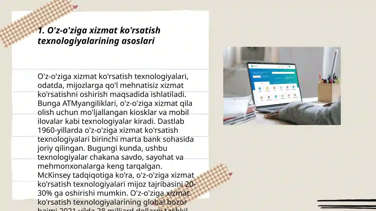 O‘z o‘ziga xizmat ko'rsatish texnologiyalari 3