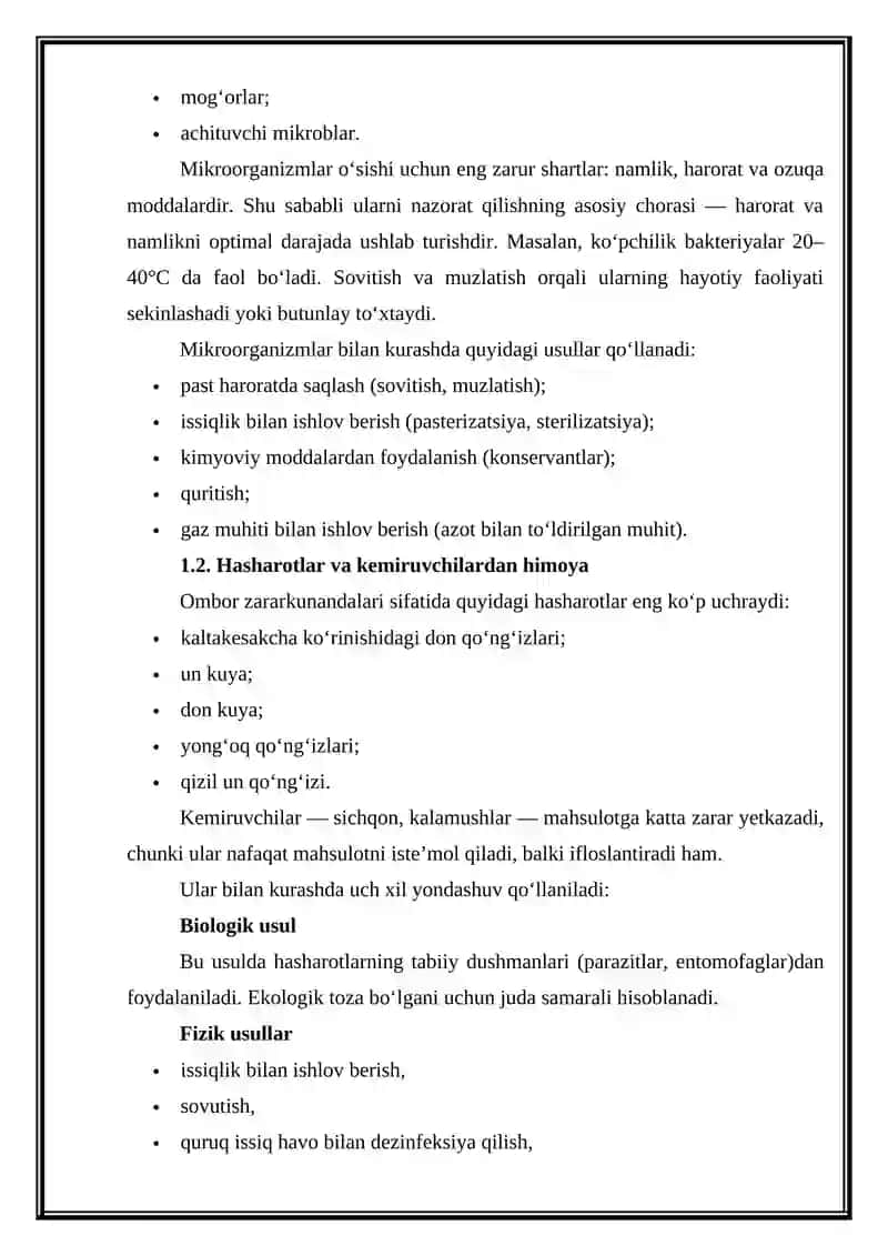 MT1 – Qishloq xo‘jaligi mahsulotlarini saqlash usullari 3