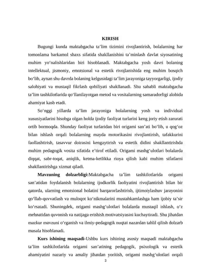 MAKTABGACHA TA’LIM TASHKILOTLARIDA ORIGAMI SAN’ATINING AHAMIYAT 3