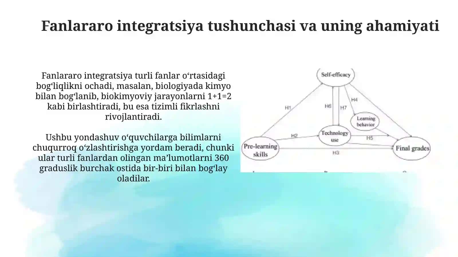 Biologiya darsida fanlararo integratsiyadan foydalanib meta-predmetli qobiliyatlarni rivojlantirish 3