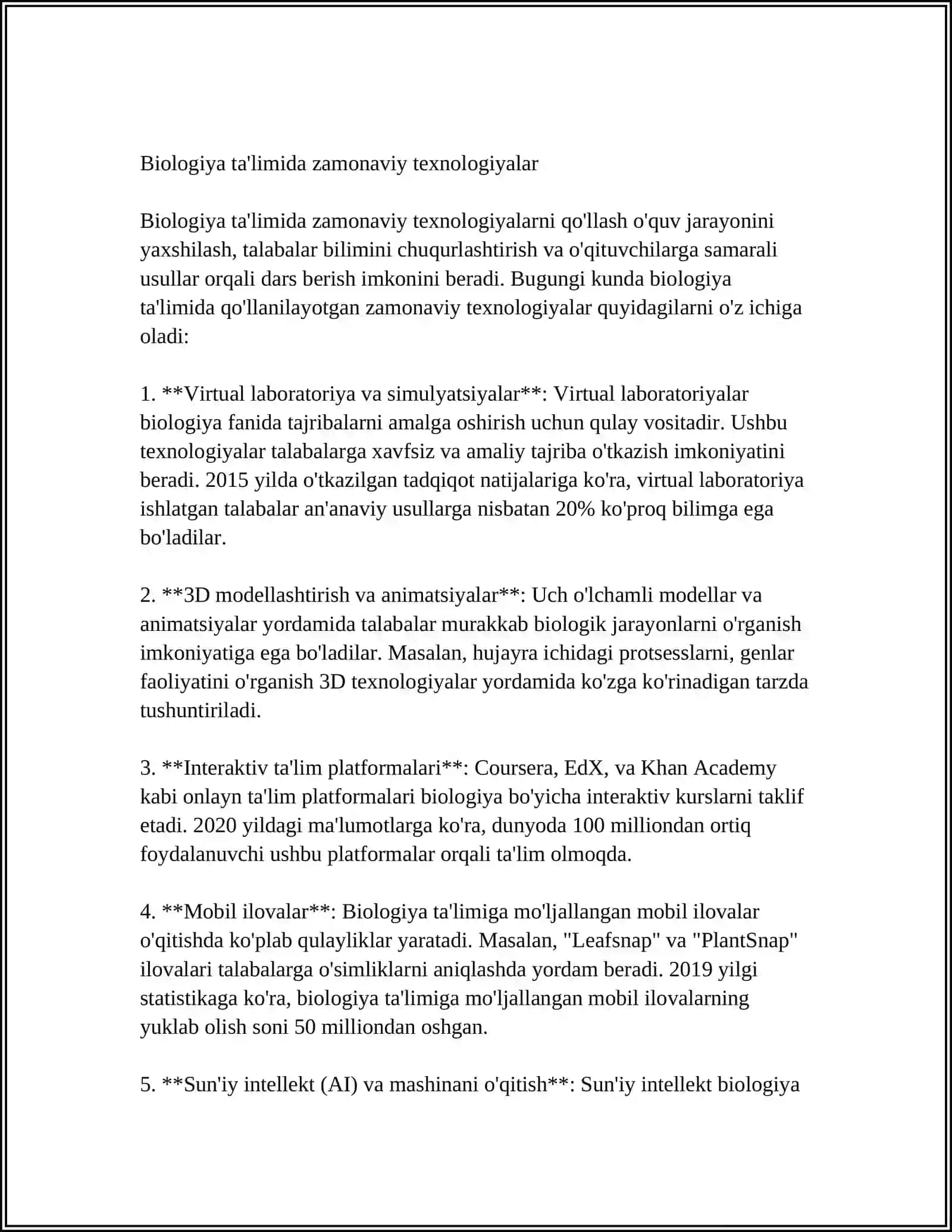 BIOLOGIYA O'QITUVCHISINING ZAMONAVIY MODELINI LOYIHALASH 3