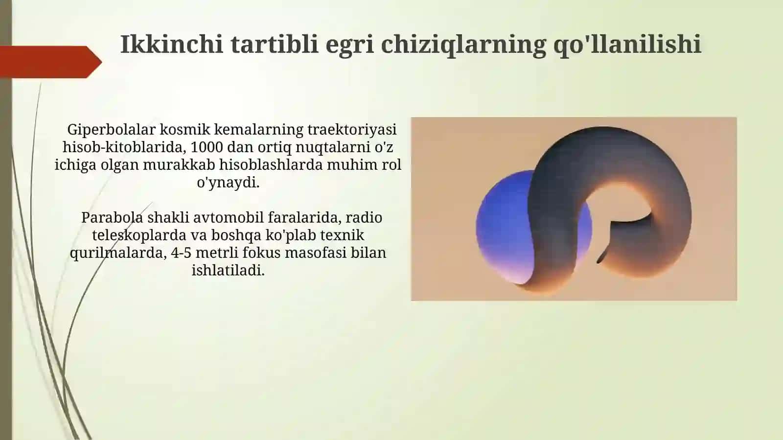 Ikkinchi tartibli chiziqlar. Ellip, Parobola va Giperbola 3