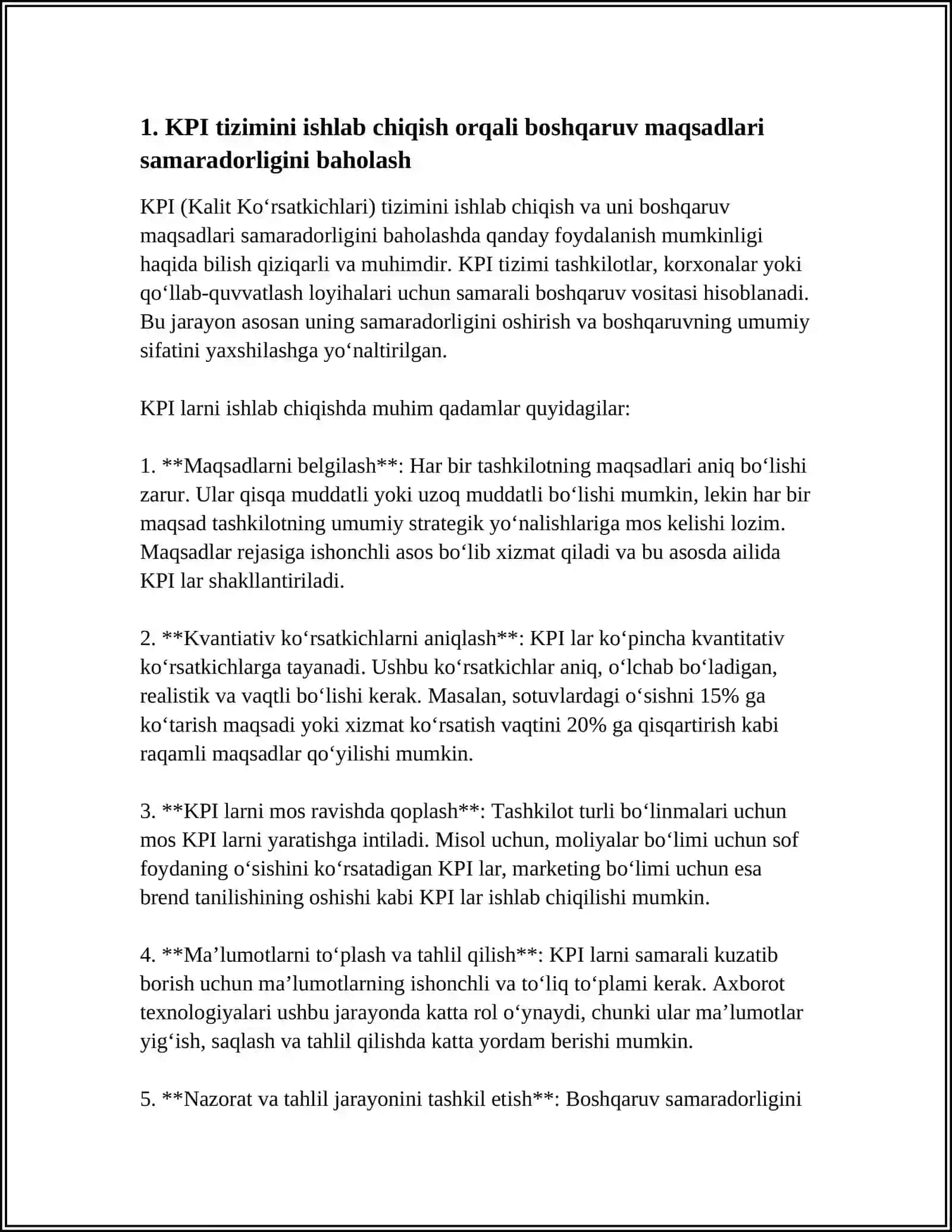 BOSHQARUV MAQSADLARI VA FUNKSIYALARINING SAMARADORLIGINI BAHOLASH USULLARI 3