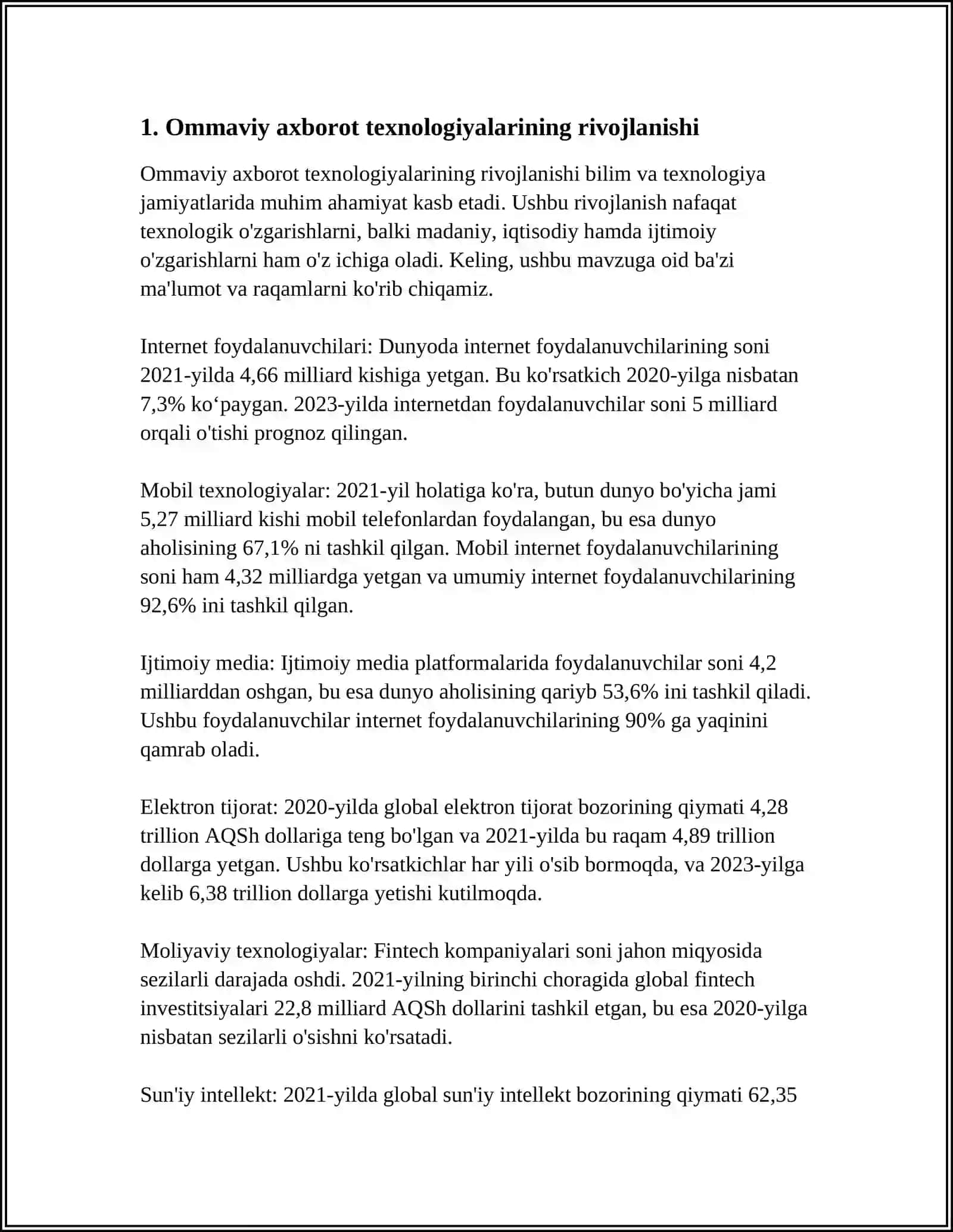 OMMAVIY AXBOROT TEXNOLOGIYALARI. INTERNET HAYOTIMIZDA 3