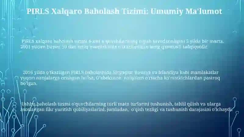 PIRLS xalqaro baholash tizimi 3