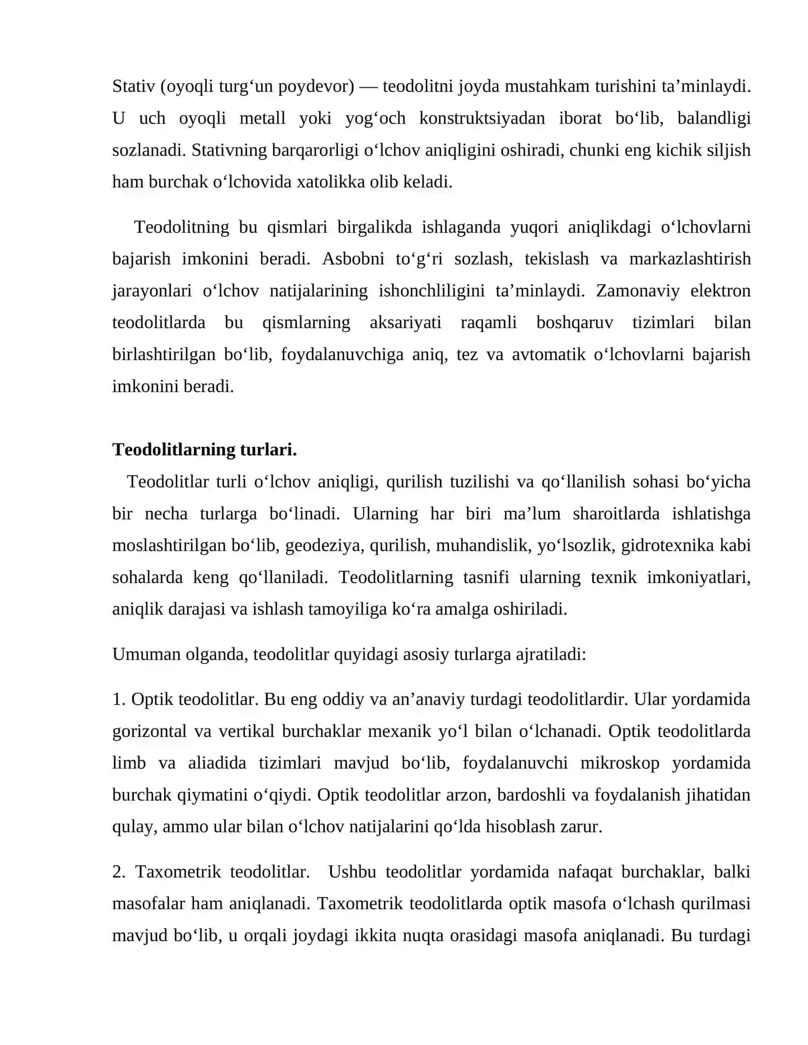 Teodolit va uning qismlari, turlari 3