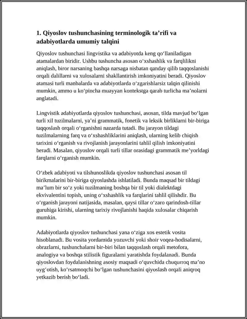 QIYOSLOV TUSHUNCHASI HAQIDA UNING TURLI ADABIYOTLARDA TALQINI VA LINGVISTIK TABIATI 3