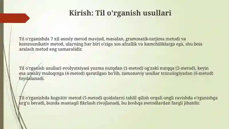 Til o'rganish usullari 3