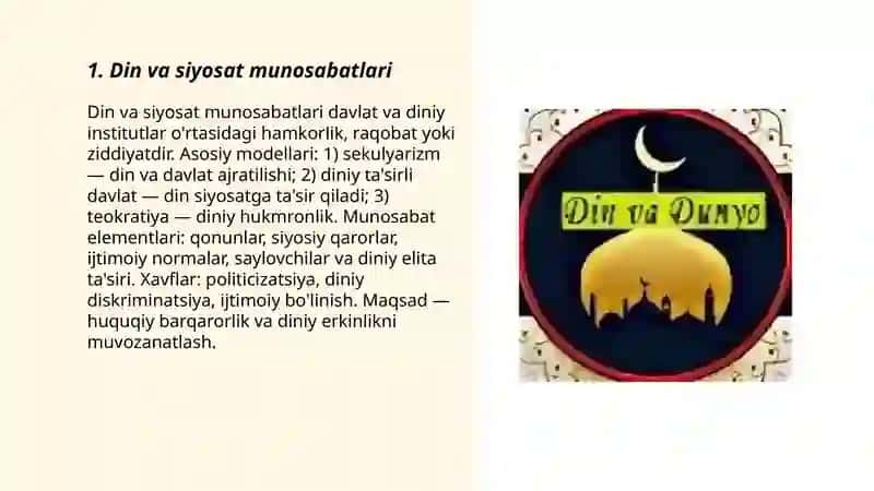 Din va dunyo munosabatlari 3